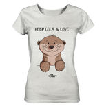 Otter "KEEP CALM" - Ladies Organic Shirt (meliert) - Schweinchen's Shop - Lady-Shirts - Cream Heather Grey / S