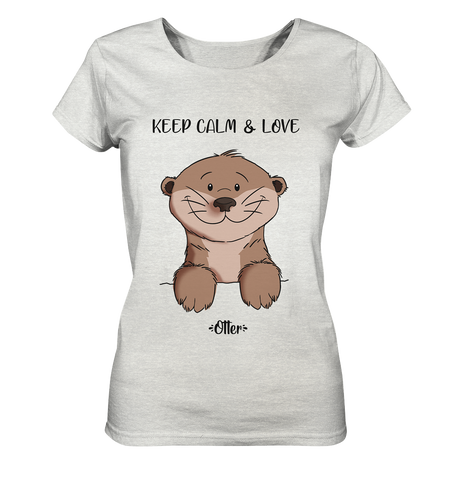 Otter "KEEP CALM" - Ladies Organic Shirt (meliert) - Schweinchen's Shop - Lady-Shirts - Cream Heather Grey / S