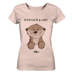 Otter "KEEP CALM" - Ladies Organic Shirt (meliert) - Schweinchen's Shop - Lady-Shirts - Cream Heather Pink / S