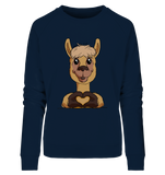 Pullover - "Alpaca Herz" - Ladies - Schweinchen's Shop - Sweatshirts - French Navy / S