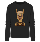 Pullover - "Alpaca Herz" - Ladies - Schweinchen's Shop - Sweatshirts - Black / S