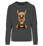 Pullover - "Alpaca Herz" - Ladies - Schweinchen's Shop - Sweatshirts - Anthracite / S