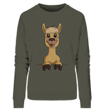 Pullover - Alpaca - Ladies - Schweinchen's Shop - Sweatshirts - Khaki / S