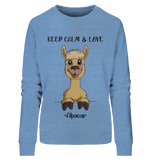 Pullover - "Keep Calm" - Ladies - Schweinchen's Shop - Sweatshirts - Mid Heather Blue / S