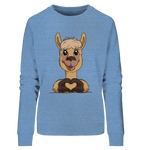 Pullover - "Alpaca Herz" - Ladies - Schweinchen's Shop - Sweatshirts - Mid Heather Blue / S