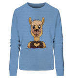 Pullover - "Alpaca Herz" - Ladies - Schweinchen's Shop - Sweatshirts - Mid Heather Blue / S