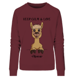 Pullover - "Keep Calm" - Ladies - Schweinchen's Shop - Sweatshirts - Burgundy / S