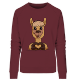 Pullover - "Alpaca Herz" - Ladies - Schweinchen's Shop - Sweatshirts - Burgundy / S
