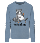 #cheatday - Ladies Organic Sweatshirt - Schweinchen's Shop - Sweatshirts - Mid Heather Blue / M
