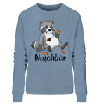 Naschbär - Ladies Organic Sweatshirt - Schweinchen's Shop - Sweatshirts - Mid Heather Blue / XL