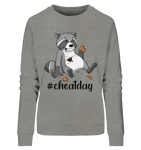 #cheatday - Ladies Organic Sweatshirt - Schweinchen's Shop - Sweatshirts - Mid Heather Grey / L