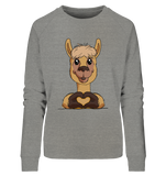 Pullover - "Alpaca Herz" - Ladies - Schweinchen's Shop - Sweatshirts - Mid Heather Grey / S