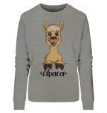 Pullover - "Alpaca" - Ladies - Schweinchen's Shop - Sweatshirts - Mid Heather Grey / S