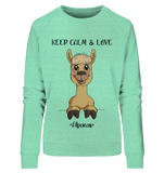 Pullover - "Keep Calm" - Ladies - Schweinchen's Shop - Sweatshirts - Mid Heather Green / S
