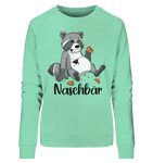 Naschbär - Ladies Organic Sweatshirt - Schweinchen's Shop - Sweatshirts - Mid Heather Green / M