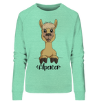 Pullover - "Alpaca" - Ladies - Schweinchen's Shop - Sweatshirts - Mid Heather Green / S