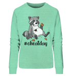 #cheatday - Ladies Organic Sweatshirt - Schweinchen's Shop - Sweatshirts - Mid Heather Green / S