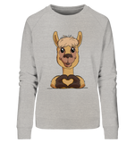 Pullover - "Alpaca Herz" - Ladies - Schweinchen's Shop - Sweatshirts - Heather Grey / S
