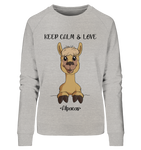 Pullover - "Keep Calm" - Ladies - Schweinchen's Shop - Sweatshirts - Heather Grey / S