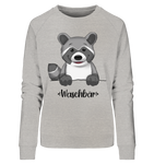 "Waschbär" - Ladies Organic Sweatshirt - Schweinchen's Shop - Sweatshirts - Heather Grey / S