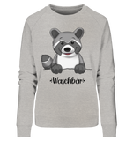 "Waschbär" - Ladies Organic Sweatshirt - Schweinchen's Shop - Sweatshirts - Heather Grey / S