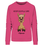 Pullover - "Keep Calm" - Ladies - Schweinchen's Shop - Sweatshirts - Pink Punch / S