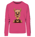 Pullover - "Alpaca Herz" - Ladies - Schweinchen's Shop - Sweatshirts - Pink Punch / S