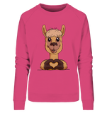 Pullover - "Alpaca Herz" - Ladies - Schweinchen's Shop - Sweatshirts - Pink Punch / S