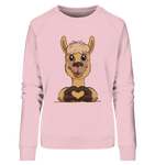 Pullover - "Alpaca Herz" - Ladies - Schweinchen's Shop - Sweatshirts - Cotton Pink / S