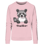 "Waschbär" - Ladies Organic Sweatshirt - Schweinchen's Shop - Sweatshirts - Cotton Pink / S