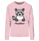 "Waschbär" - Ladies Organic Sweatshirt - Schweinchen's Shop - Sweatshirts - Cotton Pink / S