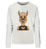 Pullover - "Alpaca Herz" - Ladies - Schweinchen's Shop - Sweatshirts - Cream Heather Grey / S
