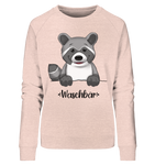"Waschbär" - Ladies Organic Sweatshirt - Schweinchen's Shop - Sweatshirts - Cream Heather Pink / S