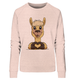 Pullover - "Alpaca Herz" - Ladies - Schweinchen's Shop - Sweatshirts - Cream Heather Pink / S