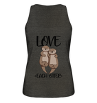 "LOVE EACH OTTER" - Otter - Ladies Organic Tank-Top - Schweinchen's Shop - Tank-Tops - Dark Heather Grey / S