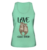 "LOVE EACH OTTER" - Otter - Ladies Organic Tank-Top - Schweinchen's Shop - Tank-Tops - Mid Heather Green / S