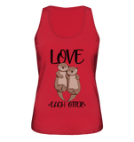 "LOVE EACH OTTER" - Otter - Ladies Organic Tank-Top - Schweinchen's Shop - Tank-Tops - Red / S