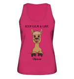"Keep Calm" Alpaka - Ladies Organic Tank-Top - Schweinchen's Shop - Tank-Tops - Raspberry / S