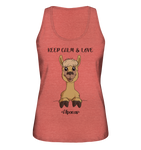 "Keep Calm" Alpaka - Ladies Organic Tank-Top - Schweinchen's Shop - Tank-Tops - Mid Heather Red / S