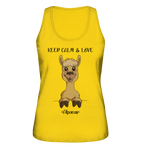 "Keep Calm" Alpaka - Ladies Organic Tank-Top - Schweinchen's Shop - Tank-Tops - Golden Yellow / S