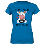 T-Shirt - "I LOVE MUUH" - Ladies - Schweinchen's Shop - Lady-Shirts - Royal Blue / XS