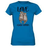 T-Shirt - "LOVE EACH OTTER" - Ladies - Schweinchen's Shop - Lady-Shirts - Royal Blue / XS