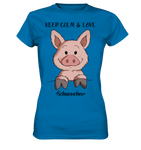 T-Shirt - "Keep Calm" - Ladies - Schweinchen's Shop - Lady-Shirts - Royal Blue / XS