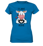 T-Shirt - "I LOVE KÜHE" - Ladies - Schweinchen's Shop - Lady-Shirts - Royal Blue / XS