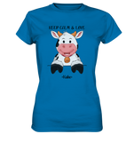 T-Shirt - "Keep Calm" - Kuh - Ladies - Schweinchen's Shop - Lady-Shirts - Royal Blue / XS