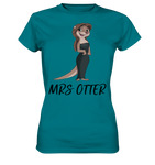 T-Shirt - Premium - "Mrs Otter" - Schweinchen's Shop - Lady-Shirts - Diva Blue / XS