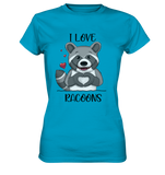 "I LOVE RACOONS" - Ladies Premium Shirt - Schweinchen's Shop - Lady-Shirts - Atoll / XS
