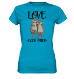T-Shirt - "LOVE EACH OTTER" - Ladies - Schweinchen's Shop - Lady-Shirts - Atoll / XS