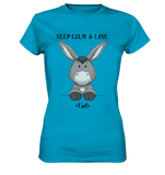 "Keep Calm Esel" - Ladies Premium Shirt - Schweinchen's Shop - Lady-Shirts - Atoll / XS