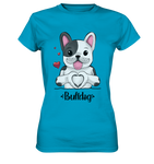 "Bulldog Herz" - Ladies Premium Shirt - Schweinchen's Shop - Lady-Shirts - Atoll / XS